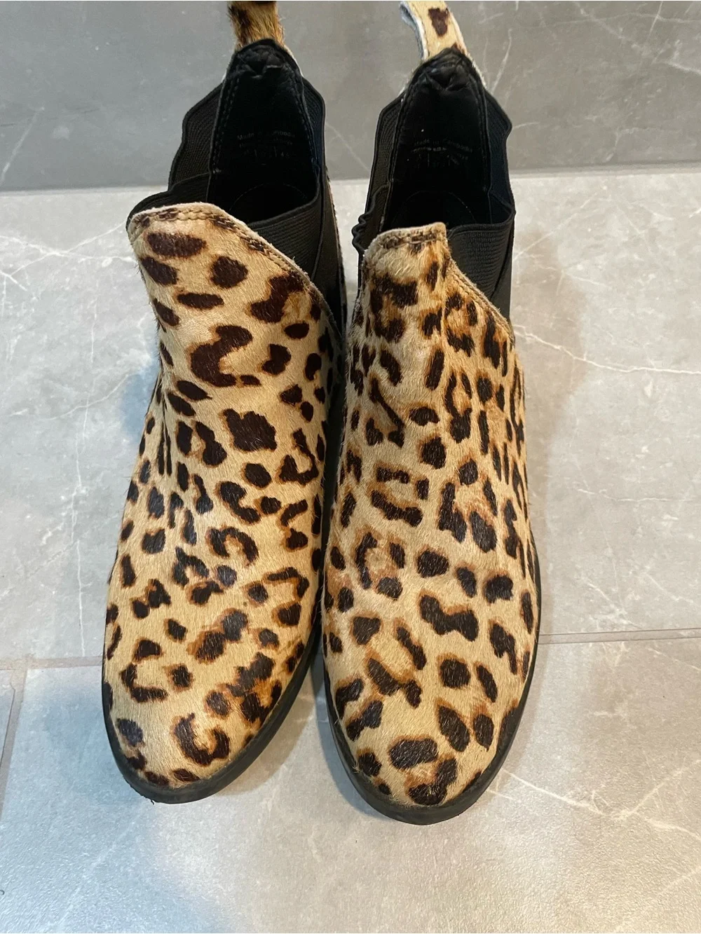 ALDO Leopard Print Hair Texture Chelsea Boots Size 7